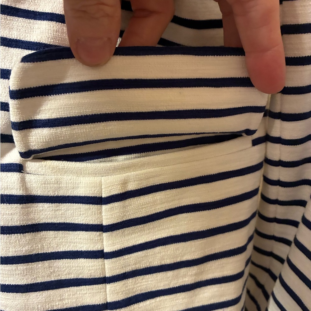 J. Crew Maritime Nautical Striped Blazer Jacket EUC Sz S Navy White Yacht - Picture 5 of 8